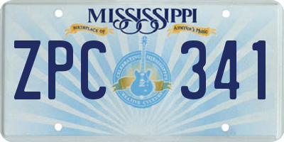 MS license plate ZPC341