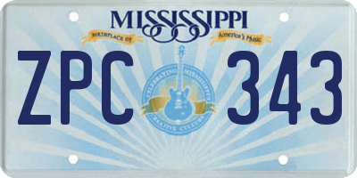 MS license plate ZPC343