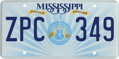 MS license plate ZPC349