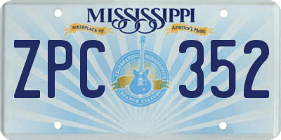 MS license plate ZPC352