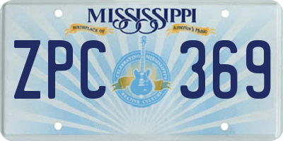 MS license plate ZPC369