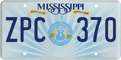 MS license plate ZPC370