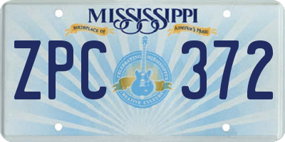 MS license plate ZPC372