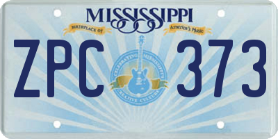 MS license plate ZPC373