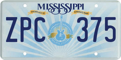 MS license plate ZPC375