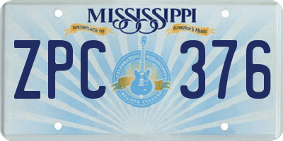MS license plate ZPC376