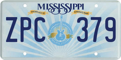 MS license plate ZPC379