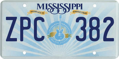 MS license plate ZPC382