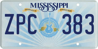 MS license plate ZPC383