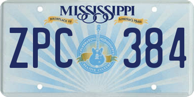 MS license plate ZPC384