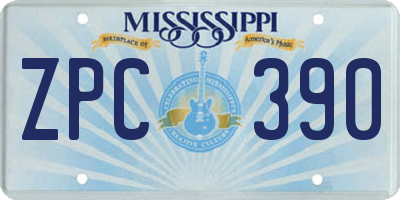 MS license plate ZPC390