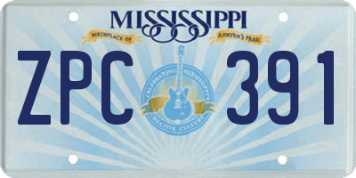 MS license plate ZPC391