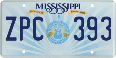 MS license plate ZPC393