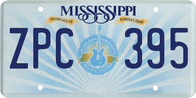 MS license plate ZPC395