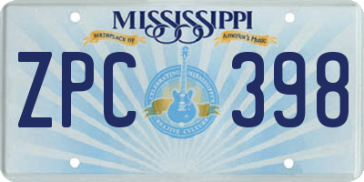 MS license plate ZPC398