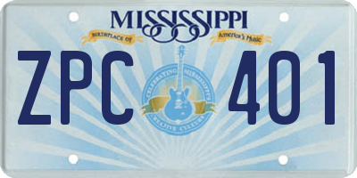 MS license plate ZPC401