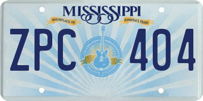 MS license plate ZPC404