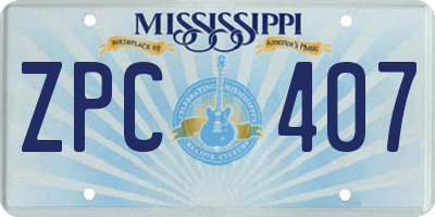 MS license plate ZPC407