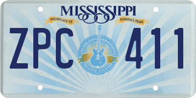 MS license plate ZPC411