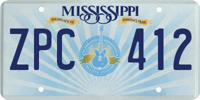 MS license plate ZPC412