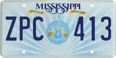 MS license plate ZPC413