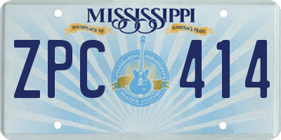 MS license plate ZPC414
