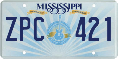 MS license plate ZPC421