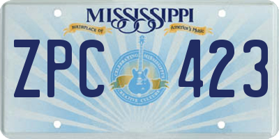 MS license plate ZPC423