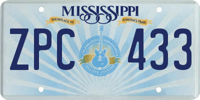 MS license plate ZPC433