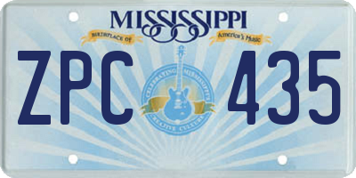 MS license plate ZPC435