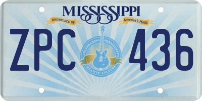 MS license plate ZPC436