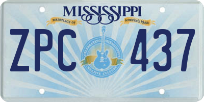 MS license plate ZPC437