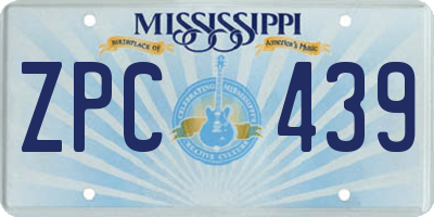 MS license plate ZPC439