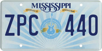 MS license plate ZPC440