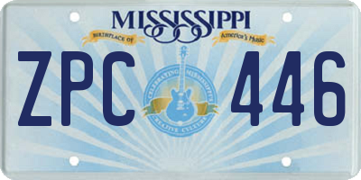 MS license plate ZPC446