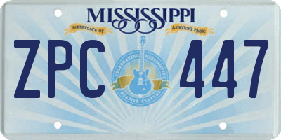 MS license plate ZPC447