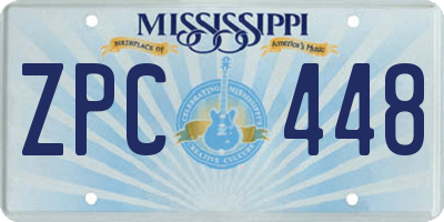 MS license plate ZPC448