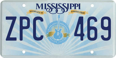 MS license plate ZPC469