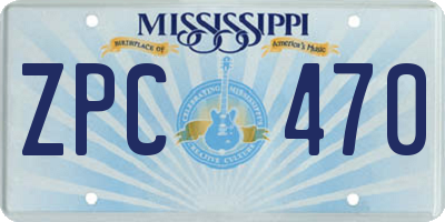 MS license plate ZPC470
