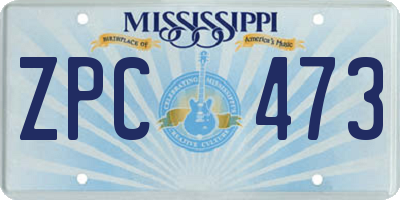 MS license plate ZPC473