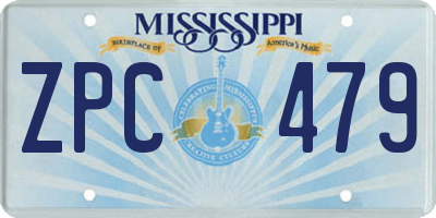 MS license plate ZPC479