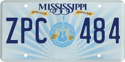 MS license plate ZPC484