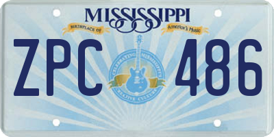 MS license plate ZPC486