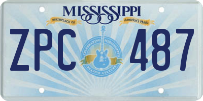 MS license plate ZPC487