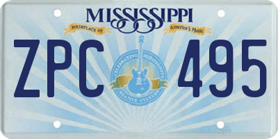 MS license plate ZPC495