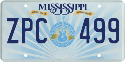 MS license plate ZPC499