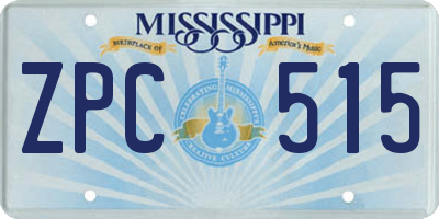 MS license plate ZPC515
