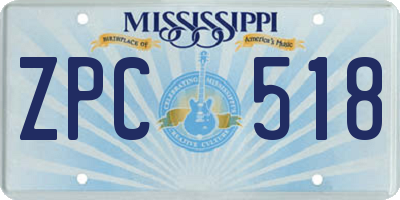 MS license plate ZPC518
