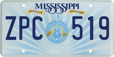 MS license plate ZPC519
