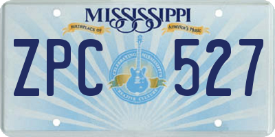 MS license plate ZPC527